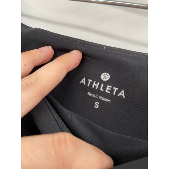 Athleta Stellar Solid Black Zip Legging Tights Size Small - Picture 5 of 6